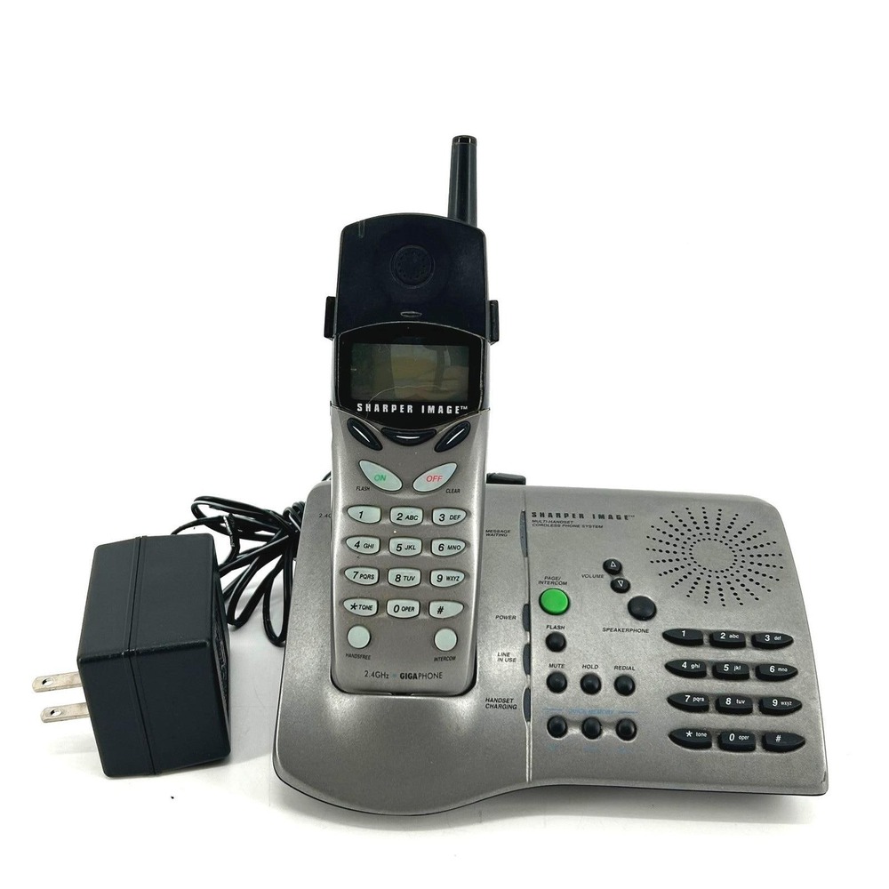 Sharper Image SI602 2.4GHz Gigaphone Cordless Phone System with Handset Base AC